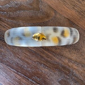 Alexis Bittar Lucite Clear Leopard Magnetic Bracelet
